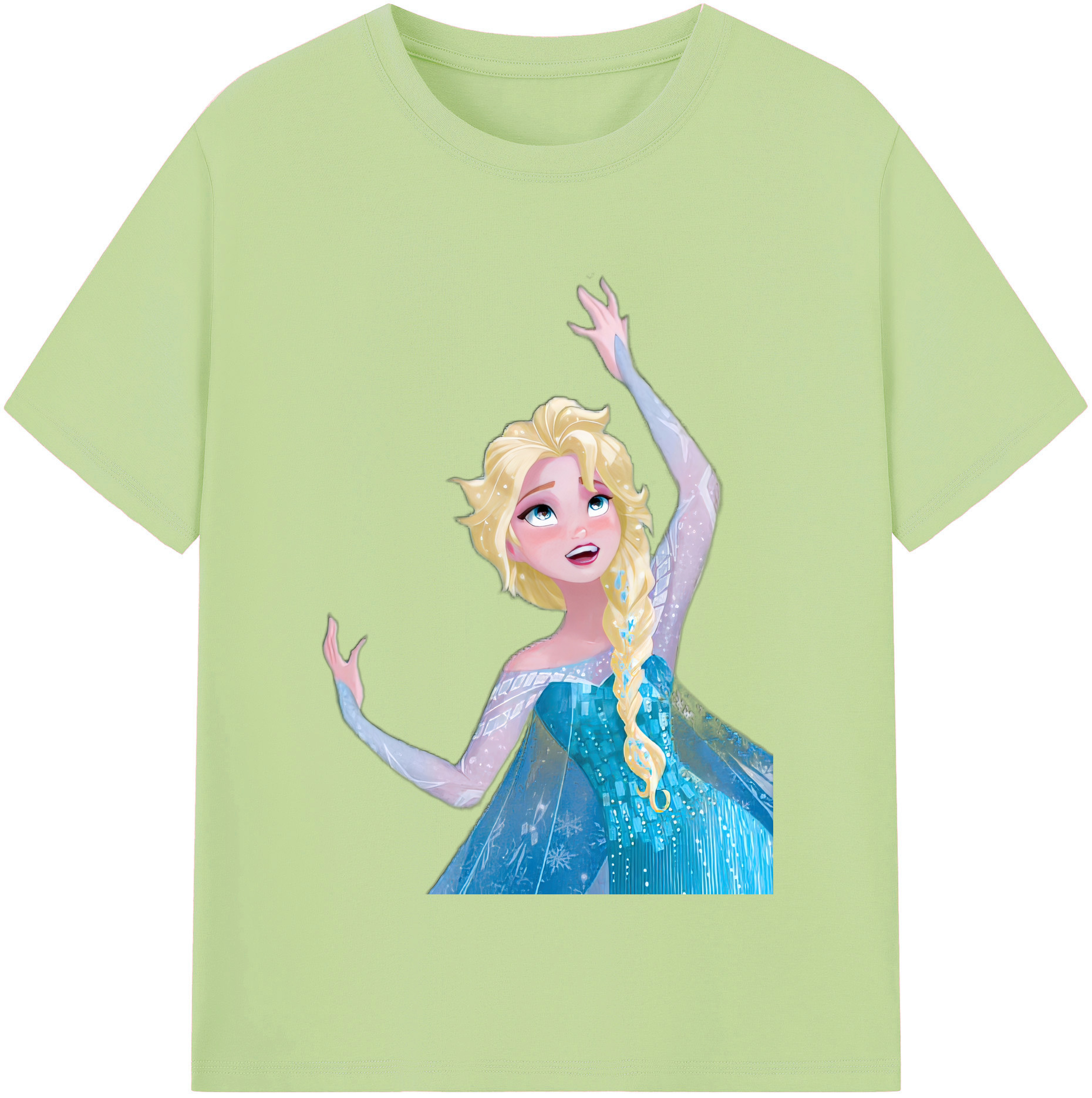 （画像用） アナと雪の女王 アンナ エルサ Frozen Anna Elsa 綿100％半袖Tシャツ（フロントプリント）